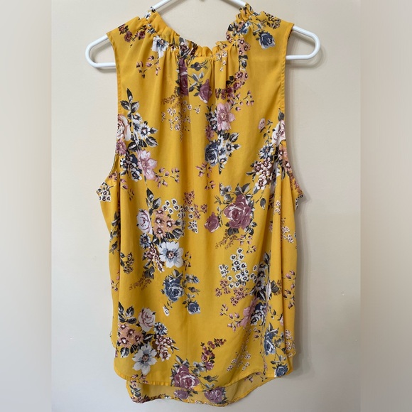 Torrid Yellow Floral Georgette Tank Sleeveless Blouse Plus Size 3 - Picture 7 of 8